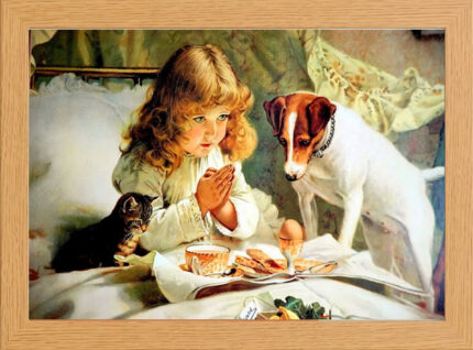 Charles Burton Barber "SUSPENSE" Victorian Print in Glass Fronted 10" x 13.5" Frame