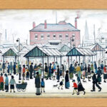 Lowry "MARKET" Matchstick Men Print in Glass Fronted 10" x 13.5" Frame
