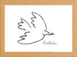 Picasso Dove of Peace Minimalist Line Drawing Print in Glass Fronted 10" x 13.5" Frame