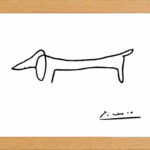 Picasso Dachshud Dog Line drawing