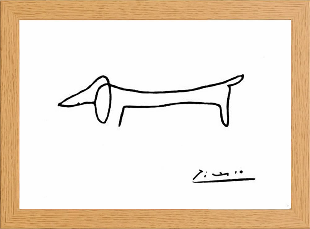 Picasso Dachshud Dog Line drawing
