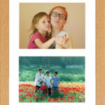 Photo 2 Picture Frame Multiple Aperture for 2 Photos 4-inch x 6-inch Postcard size Wall Hanging Real Glass