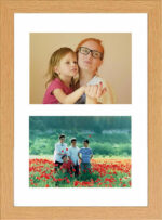 Photo 2 Picture Frame Multiple Aperture for 2 Photos 4-inch x 6-inch Postcard size Wall Hanging Real Glass
